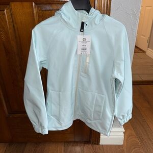 Ozark Trail Girls Soft Shell Zip-Up Jacket, Sizes L (10-12) Aqua